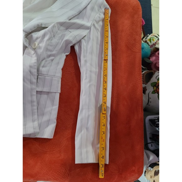 Body by Victoria Womens‎ Size 6 White Pinstripe Blazer Jacket Double Breasted - Picture 5 of 7